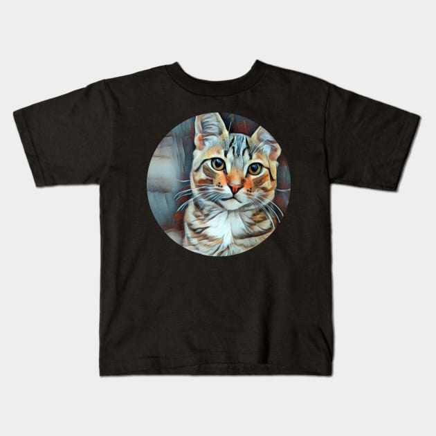 Cheerful floppy cat Kids T-Shirt by GoranDesign